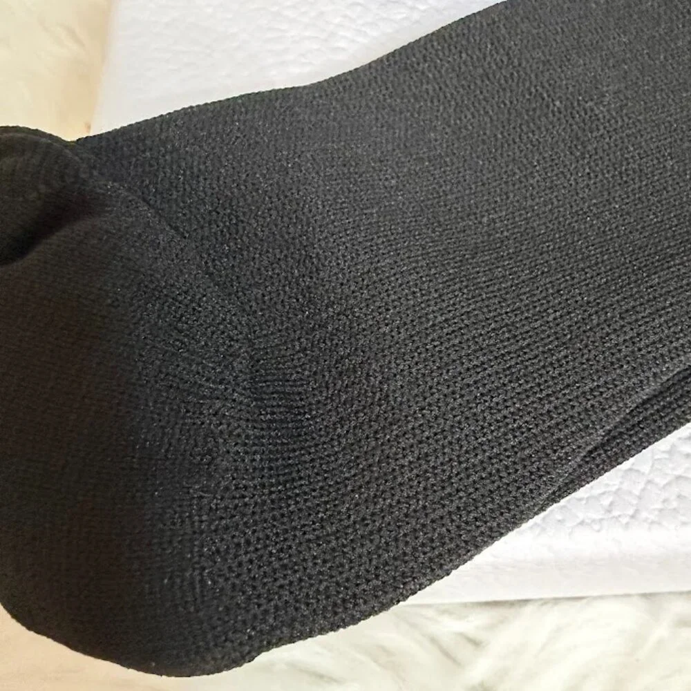 Black Knitted Support Unisex Compression Socks Calf Length 1 Pair